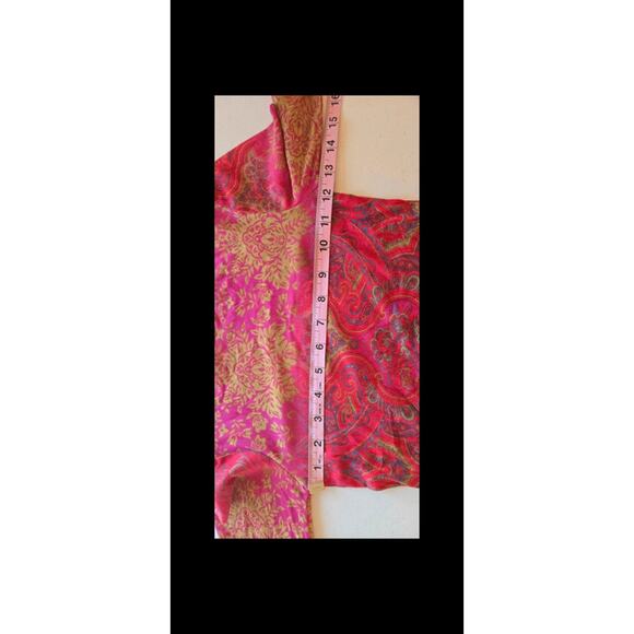 I.N. San Francisco vintage pink sheer printed long sleeve top small - Picture 3 of 6